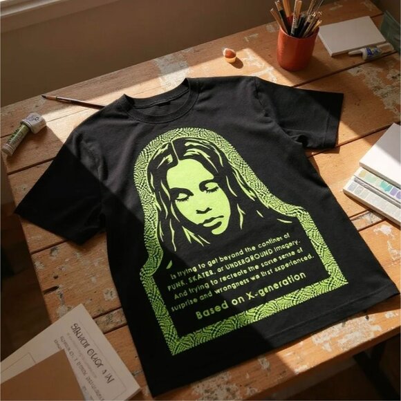 X-Girl Checkered Logo Graphic Black Short Sleeve Tee – Urban Pulse Edition - Picture 3 of 4